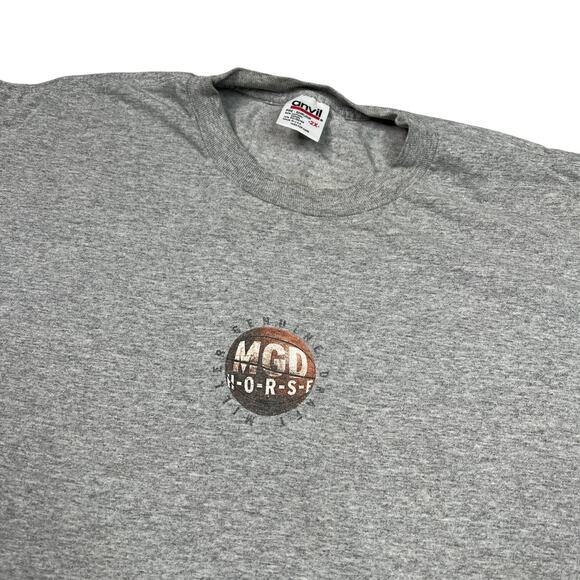 Vintage 90s MGD Miller Genuine Draft NBA Basketball Tee T-Shirt Gray Adult 2X - Picture 3 of 6